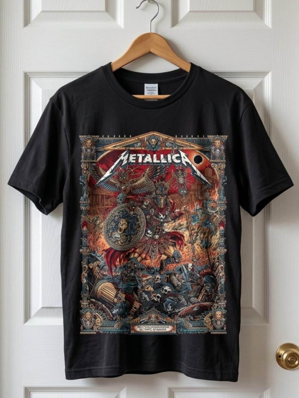 Vintage Metallica Graphic Tee Retro Heavy Metal Band Shirt Y2K Streetwear